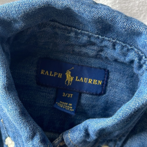Polo Ralph Lauren Denim Long Sleeve Dress Size 3T - Picture 2 of 3
